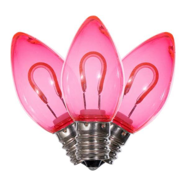 0.6 watt 120 volt C7 Candelabra Screw Base Pink Replacement LED Light Bulb (25 Pack) 2