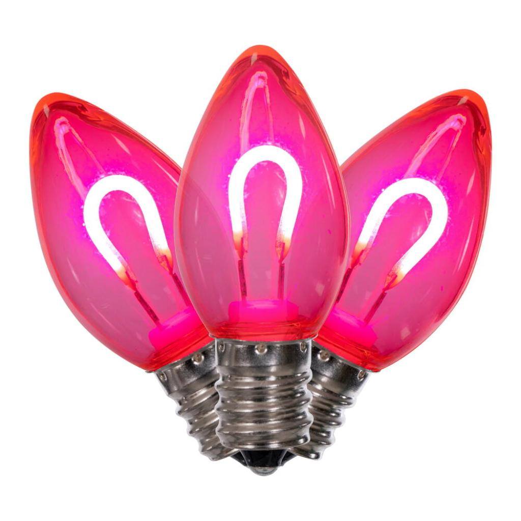 0.6 watt 120 volt C7 Candelabra Screw Base Pink Replacement LED Light Bulb (25 Pack) 1