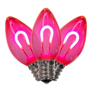 0.6 watt 120 volt C7 Candelabra Screw Base Pink Replacement LED Light Bulb (25 Pack) 1