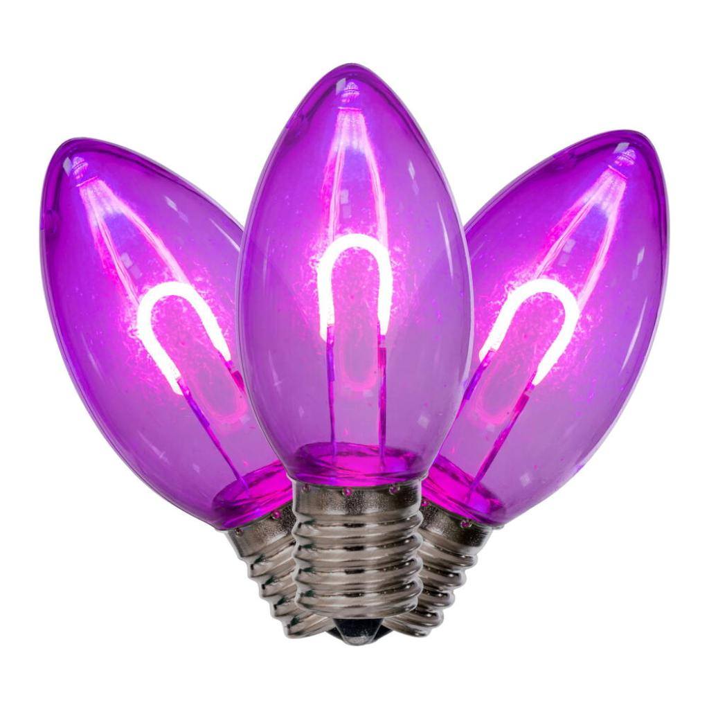 0.6 watt 120 volt C9 Intermediate Screw Base Purple Replacement LED Light Bulb (25 Pack) 1