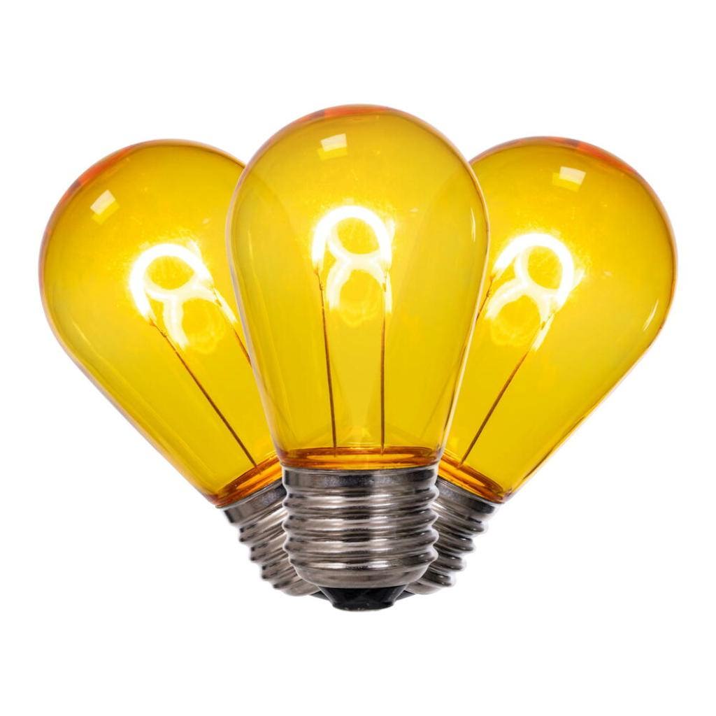 6 watt 120 volt S14 Medium Screw Base Yellow Replacement LED Light Bulb (10 Pack) 1