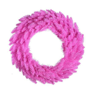 24" Hot Pink Unlit Artificial Christmas Wreath 1