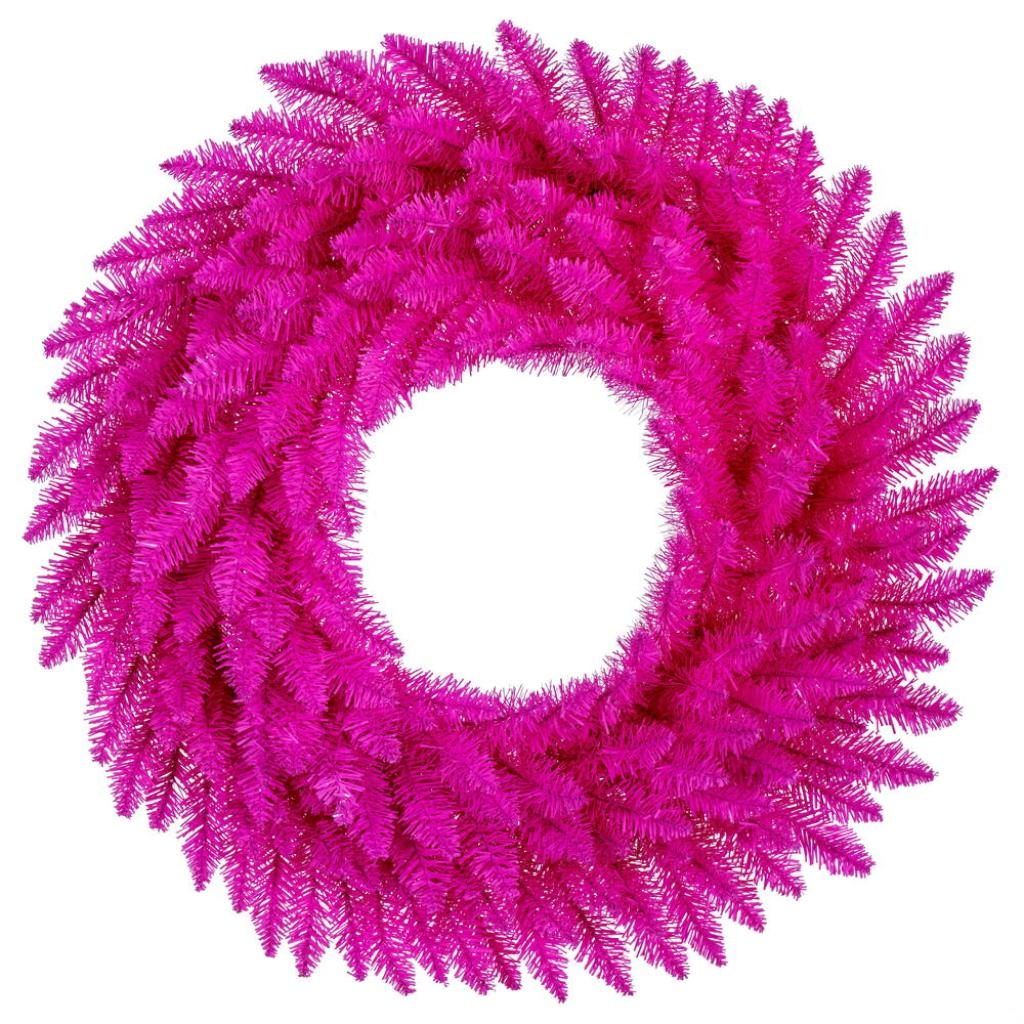 36" Hot Pink Unlit Artificial Christmas Wreath 1