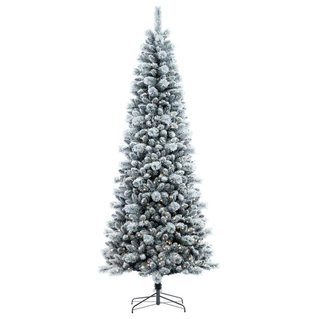 6' x 30" Flocked White Pine 300 Light Warm White Artificial Christmas Tree 1