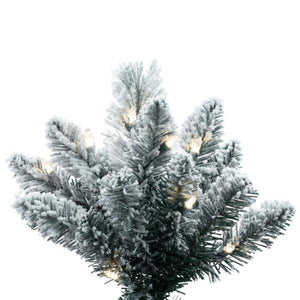 7.5' x 36" Flocked White 550 Light Warm White Artificial Christmas Tree 2