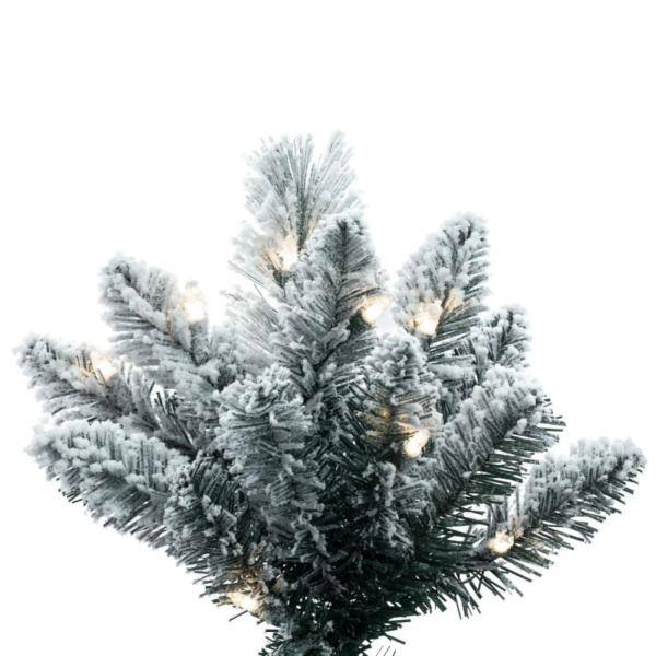 9' x 46" Flocked White 750 Light Warm White Artificial Christmas Tree 2