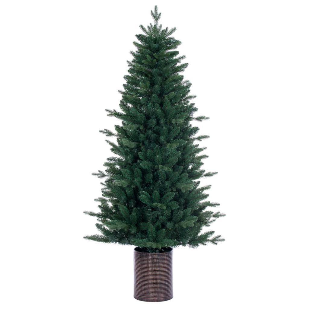 6' x 39" Potted Spruce Tree Unlit Artificial Christmas Tree 1