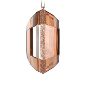 6" Rose Gold Jewel Glitter Christmas Ornament Assortment (2 Pack) 2