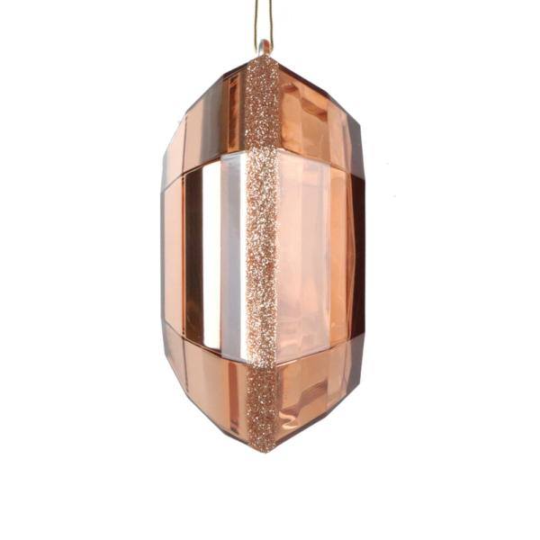 6" Rose Gold Jewel Glitter Christmas Ornament Assortment (2 Pack) 2