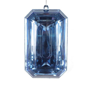 8" Baby Blue Rectangle Jewel Glitter Christmas Ornament Assortment (2 Pack) 1