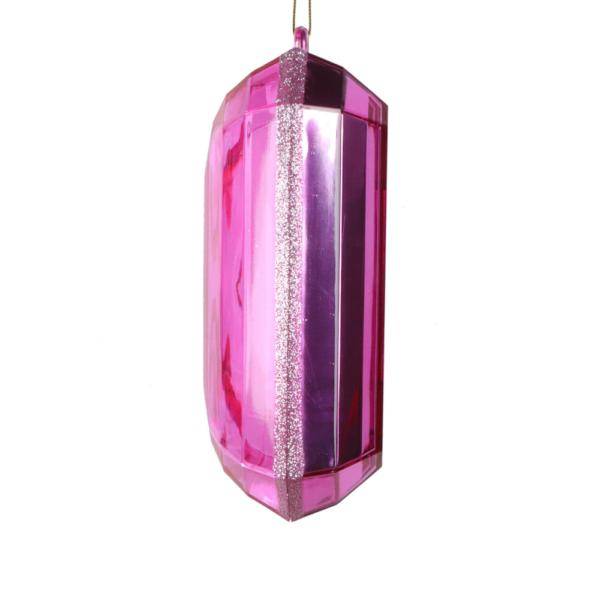 8" Mauve Rectangle Jewel Glitter Christmas Ornament Assortment (2 Pack) 2