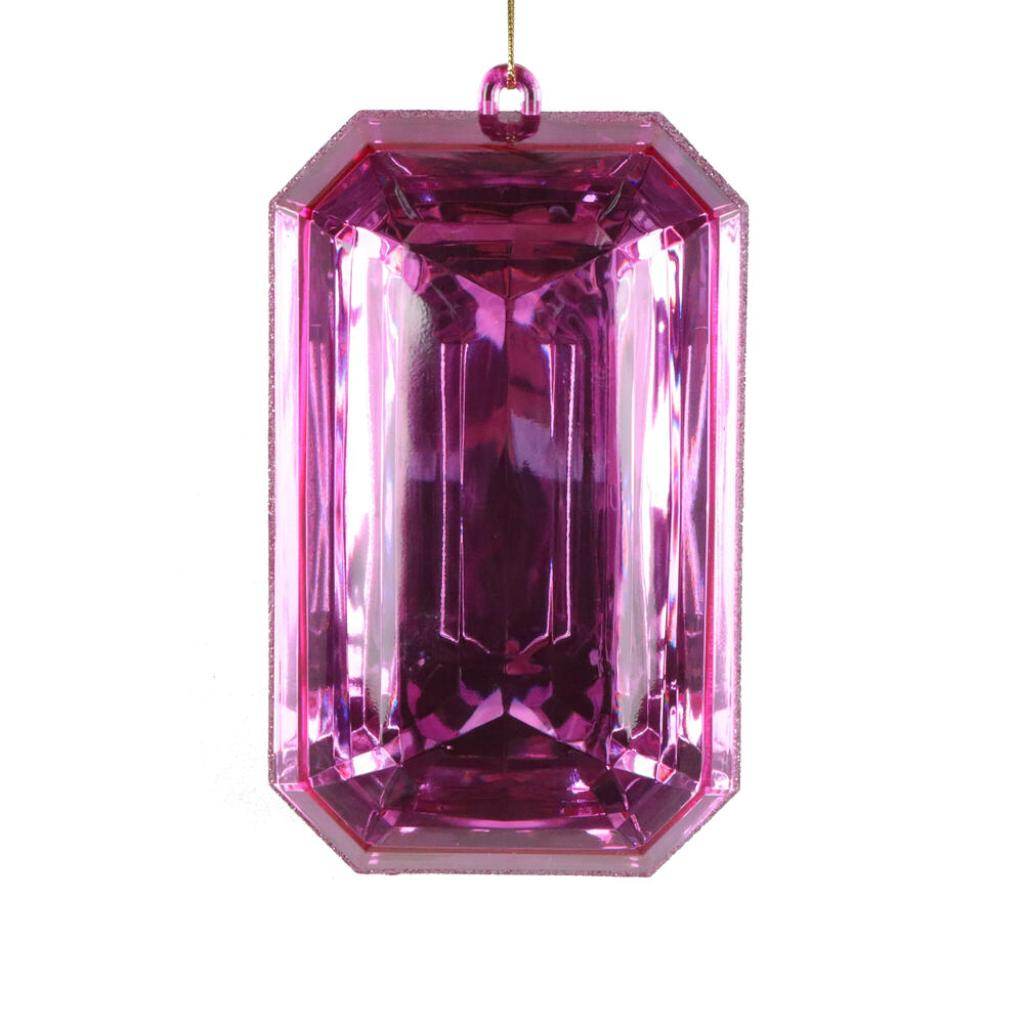8" Mauve Rectangle Jewel Glitter Christmas Ornament Assortment (2 Pack) 1