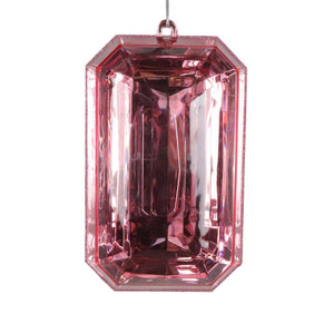8" Baby Pink Rectangle Jewel Glitter Christmas Ornament Assortment (2 Pack) 1