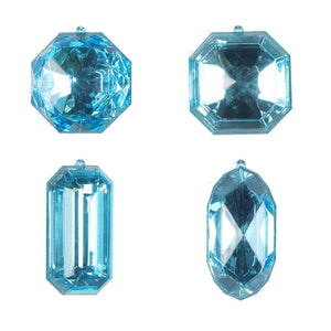 4-5" Turquoise Jewel Glitter Christmas Ornament Assortment (4 Pack) 1