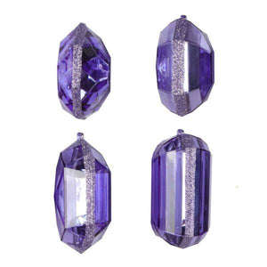 4-5" Lavender Jewel Glitter Christmas Ornament Assortment (4 Pack) 2