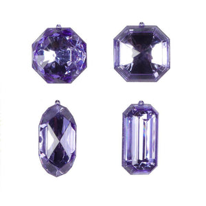 4-5" Lavender Jewel Glitter Christmas Ornament Assortment (4 Pack) 1