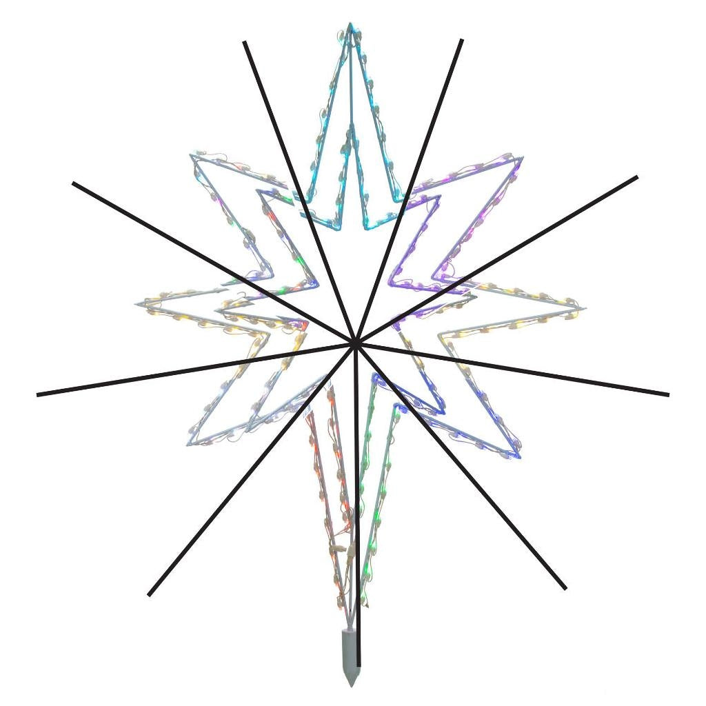 48" 165 Light RGB/Warm White 3-D White Bethlehem Star Vickerman LED Tree Top 1