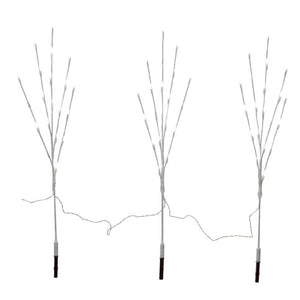 60 Light 36" Pure White Artificial Lighted Branch Artificial LED Twig Stake Lights (3 Pack) 1