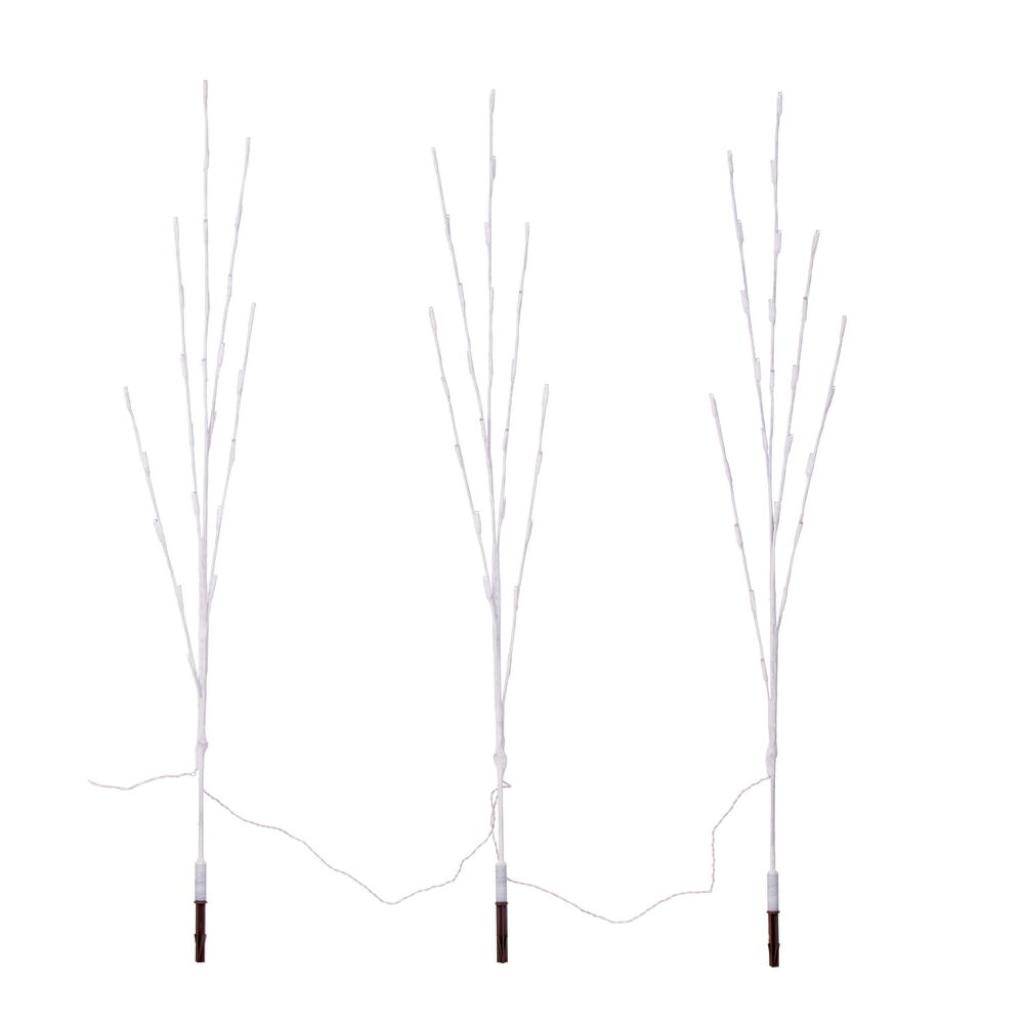 75 Light 48" Pure White Artificial Lighted Branch Artificial LED Twig Stake Lights (3 Pack) 1