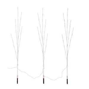 75 Light 48" Pure White Artificial Lighted Branch Artificial LED Twig Stake Lights (3 Pack) 1