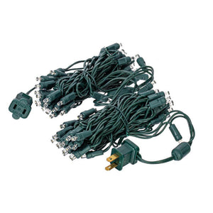70 Light 23' Green Wire Cool White LED Christmas Light Set 1