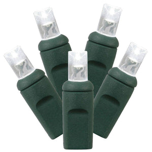 70 Light 23' Green Wire Pure White LED Christmas Light Set 1