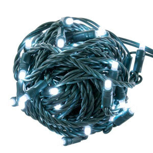 50 Light 25' Green Wire Pure White Frosted LED Christmas Light Set 2