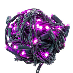 50 Light 25' Green Wire Pink Frosted LED Christmas Light Set 2
