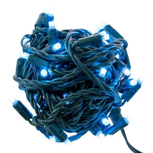50 Light 25' Green Wire Teal Frosted LED Christmas Light Set 2