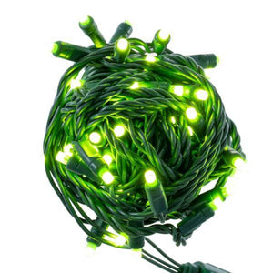 50 Light 25' Green Wire Lime LED Christmas Light Set 2