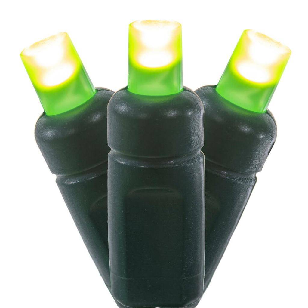50 Light 25' Green Wire Lime LED Christmas Light Set 1