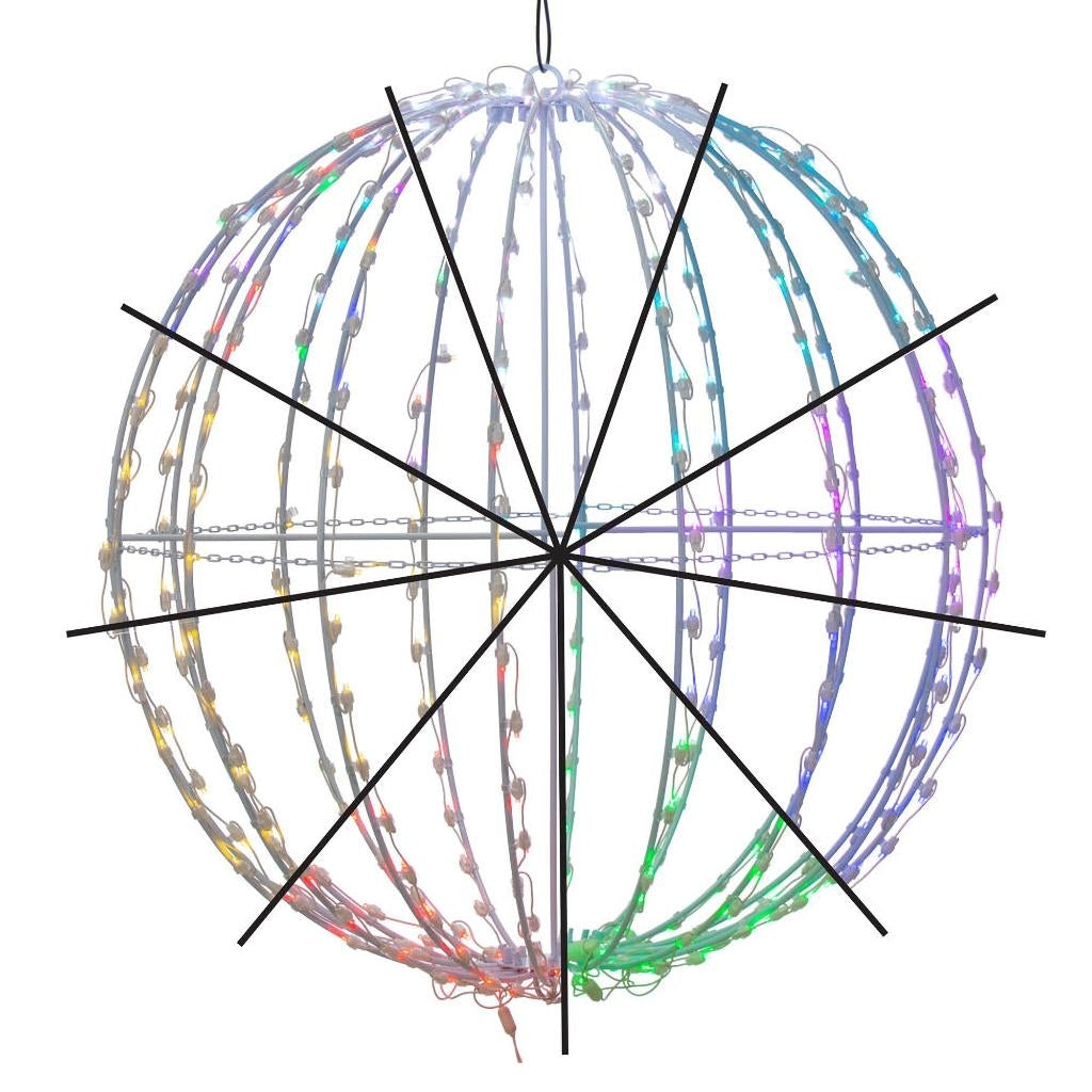 304 Light 36" RGB/White Folding White Wire LED Sphere 1