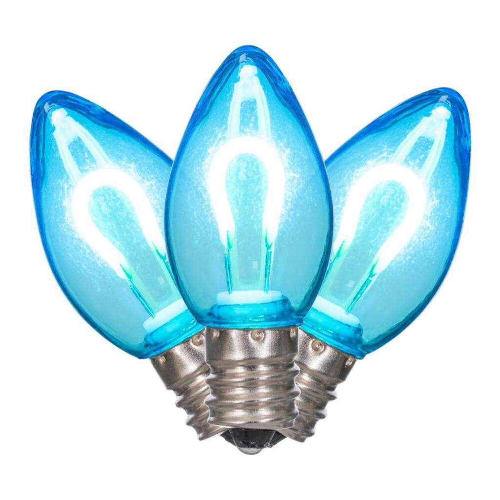 0.6 watt 120 volt C7 Candelabra Screw Base Teal Replacement LED Light Bulb (25 Pack) 1