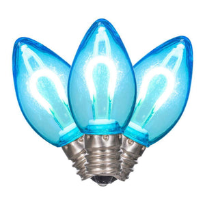 0.6 watt 120 volt C7 Candelabra Screw Base Teal Replacement LED Light Bulb (25 Pack) 1