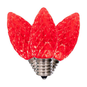 7 watt C9 Intermediate Screw Base Red Faceted Replacement LED Light Bulb (25 Pack) 1