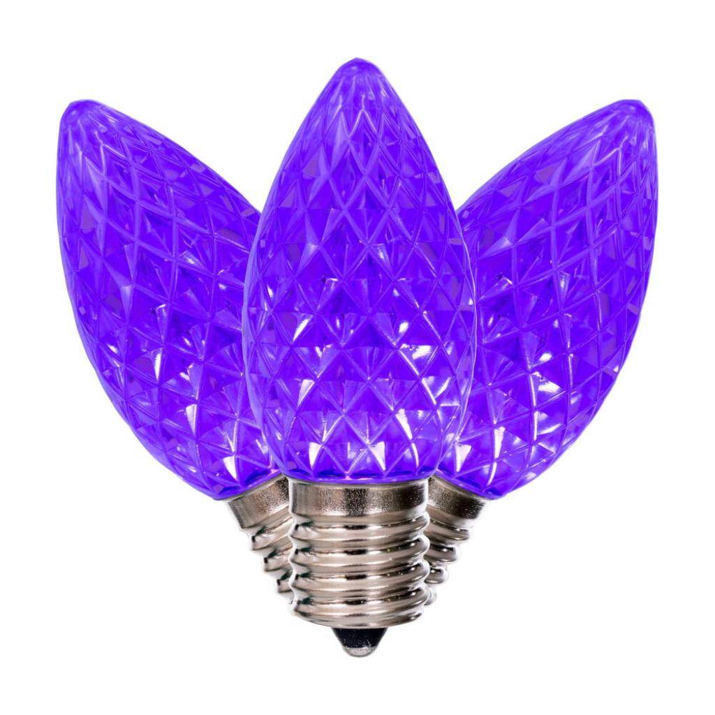 7 watt C9 Intermediate Screw Base Purple Faceted Replacement LED Light Bulb (25 Pack) 1