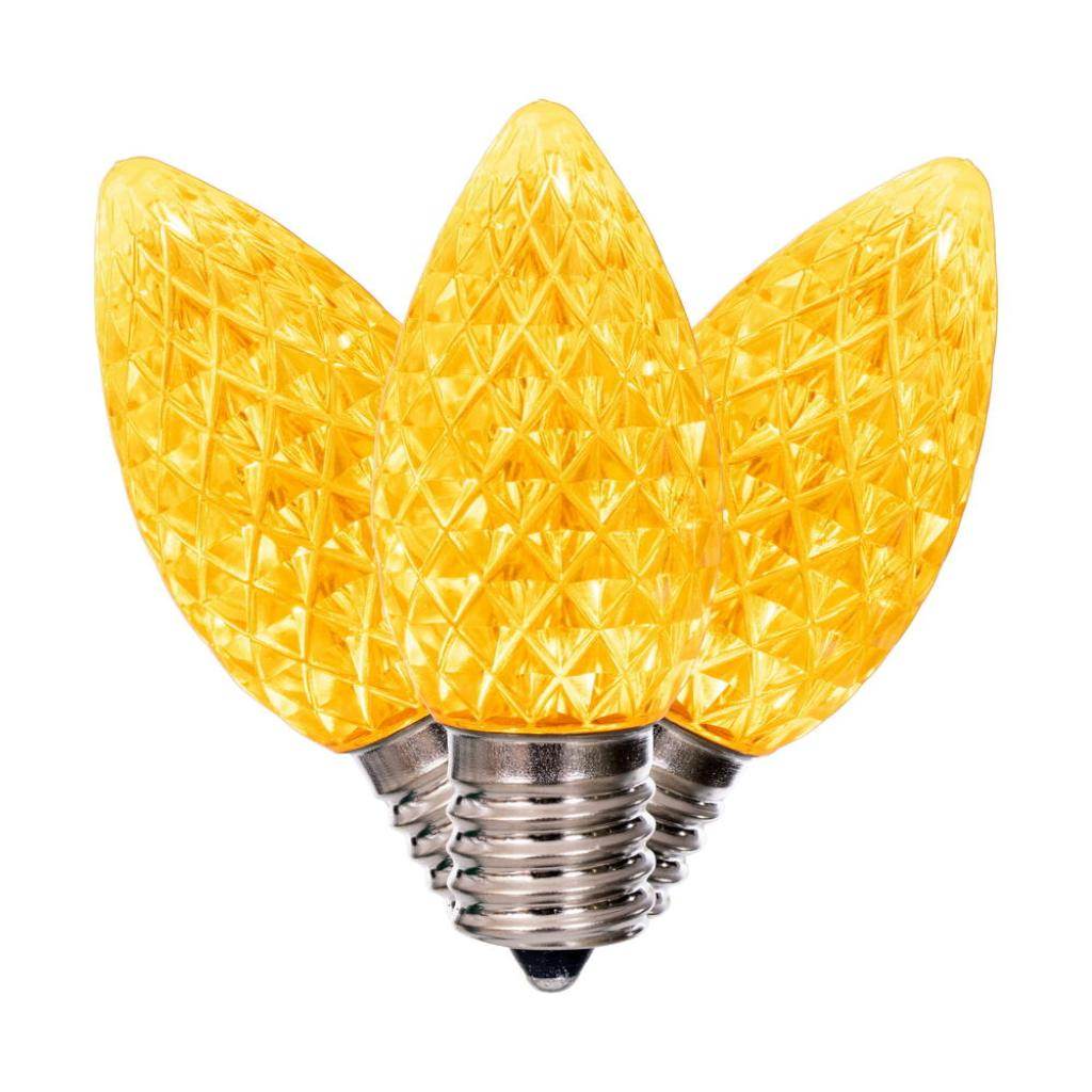 7 watt C9 Intermediate Screw Base Yellow Faceted Replacement LED Light Bulb (25 Pack) 1
