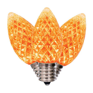 7 watt C9 Intermediate Screw Base Orange Faceted Replacement LED Light Bulb (25 Pack) 1
