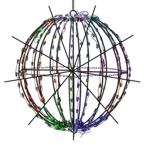 208Lt x 24" RGB/Warm Black Folding White Wire LED Sphere 1