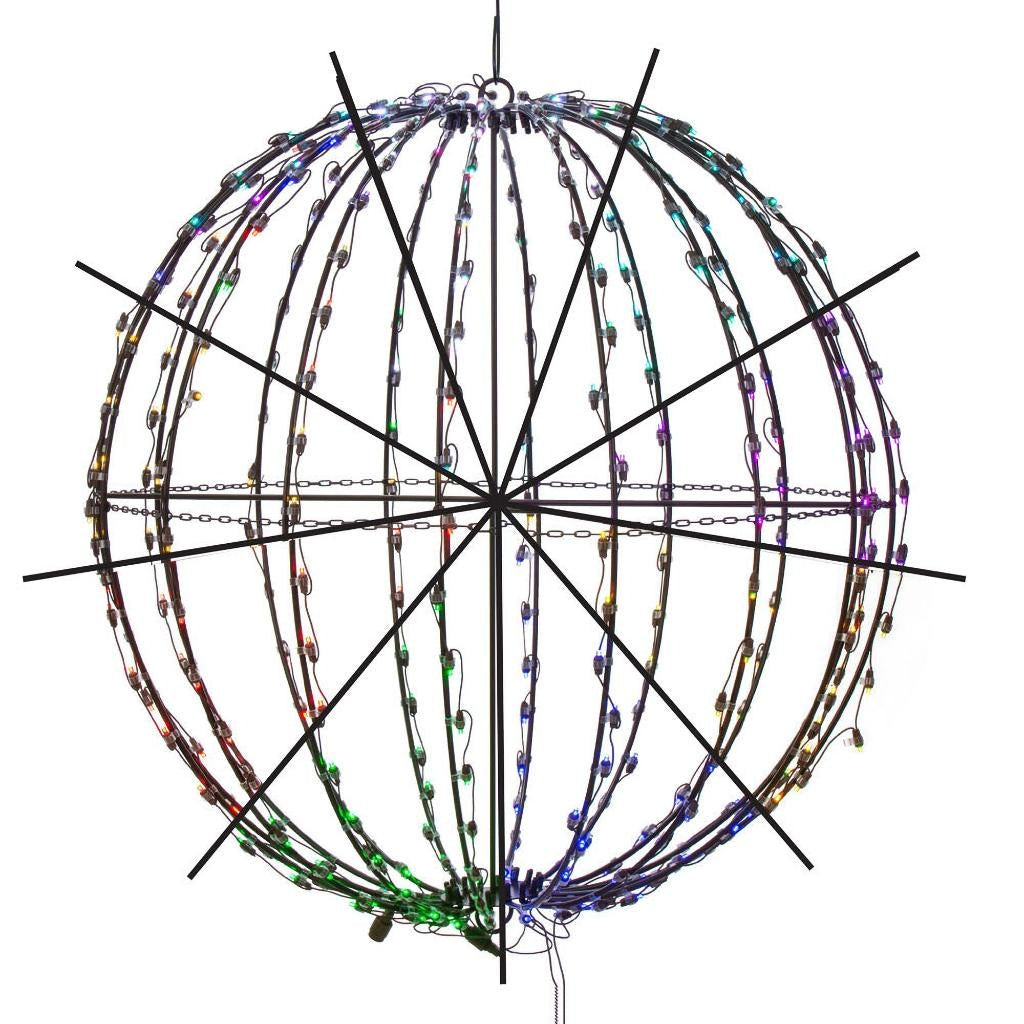 360 Light 42" RGB/Warm White Folding Black Wire LED Sphere 1