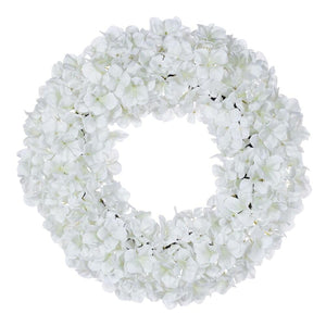 20" Real Touch Artificial White  Hydrangea Wreath 1