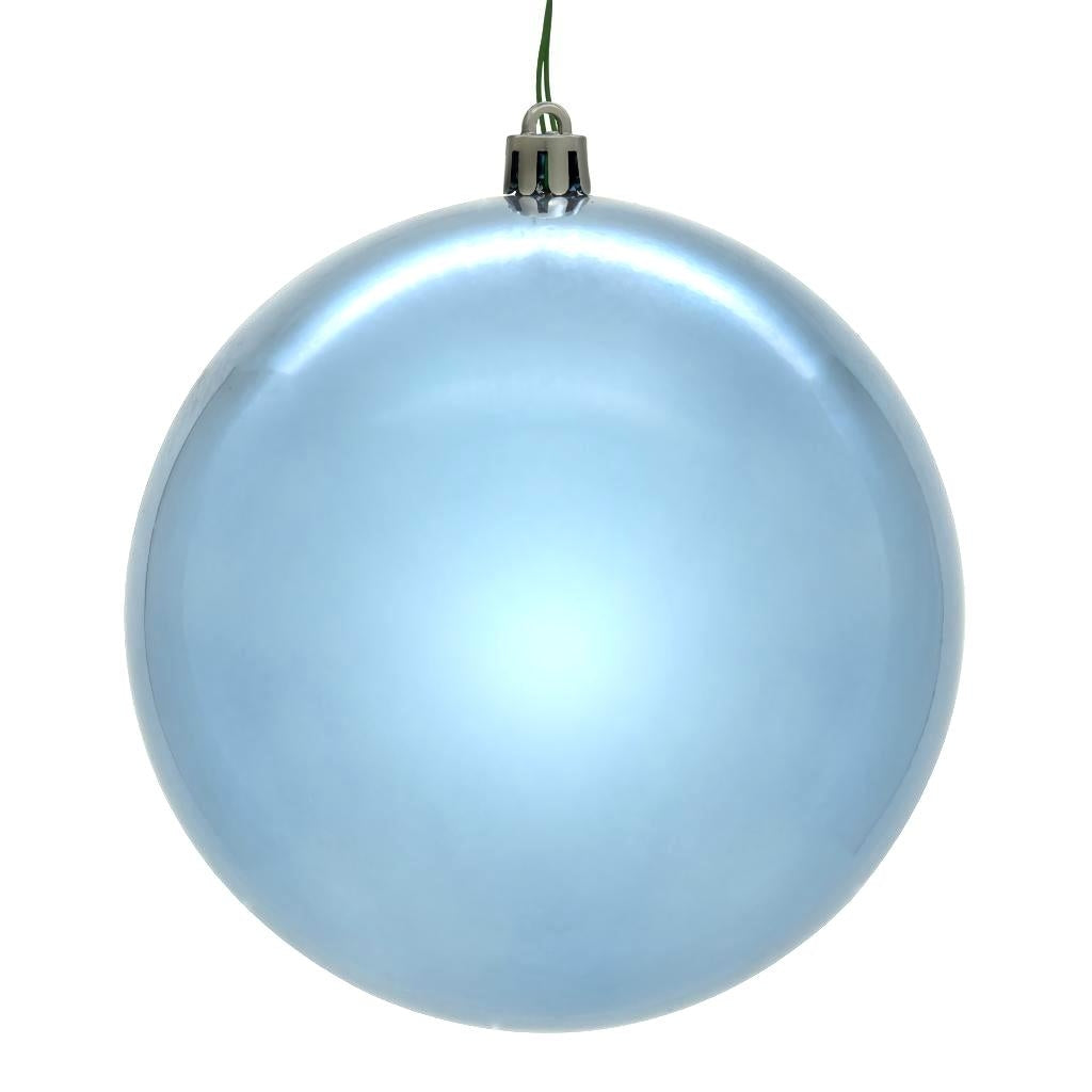 4" Denim Blue Shiny Ball Christmas Tree Ornament (6 pack) 1