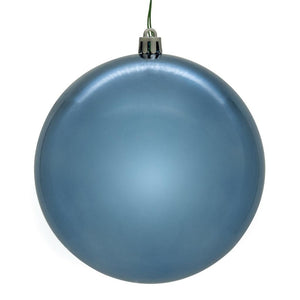 6" Denim Blue Shiny Ball Christmas Tree Ornament (4 pack) 1
