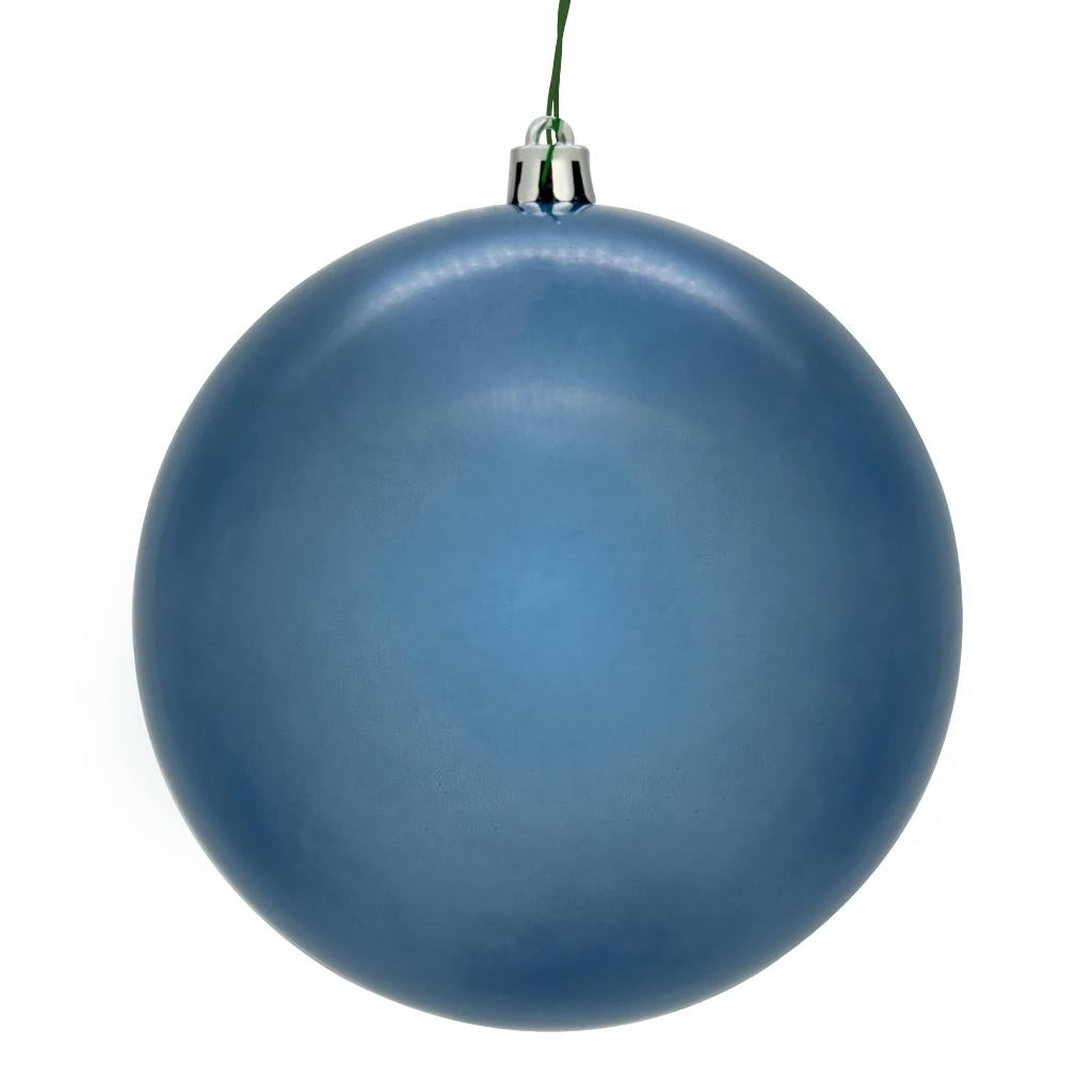 8" Denim Blue Pearl Ball Christmas Tree Ornament 1