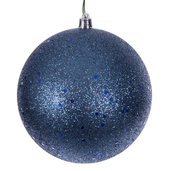 12" Denim Blue Sequin Ball Ornament 1