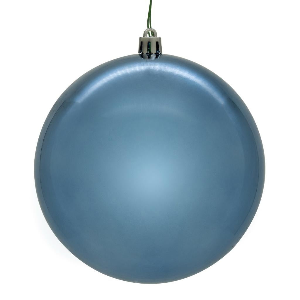 15.75" Denim Blue Shiny Ball Christmas Tree Ornament 1