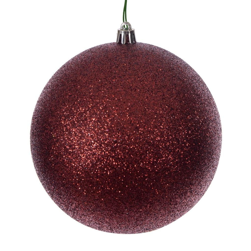 15.75" Crimson Red Glitter Ball UV Resistant Christmas Tree Ornament 1