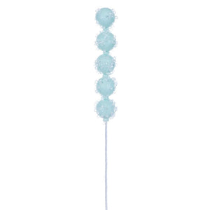 15" Seafoam Green Icy Sugar Ball Ornament Pick (6 pack) 1