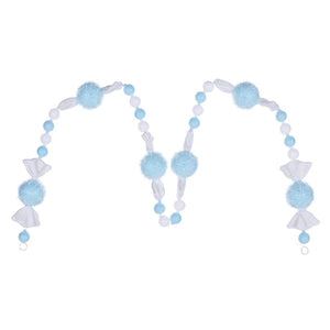 6' Baby Blue Icy Sugar Candy Gum Drop Ornament Garland 1