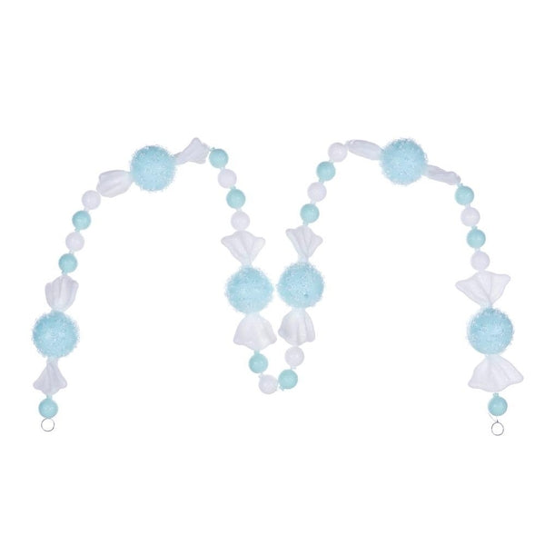 6' Seafoam Green Icy Sugar Candy Gum Drop Ornament Garland 1